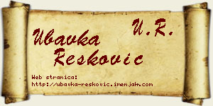 Ubavka Resković vizit kartica